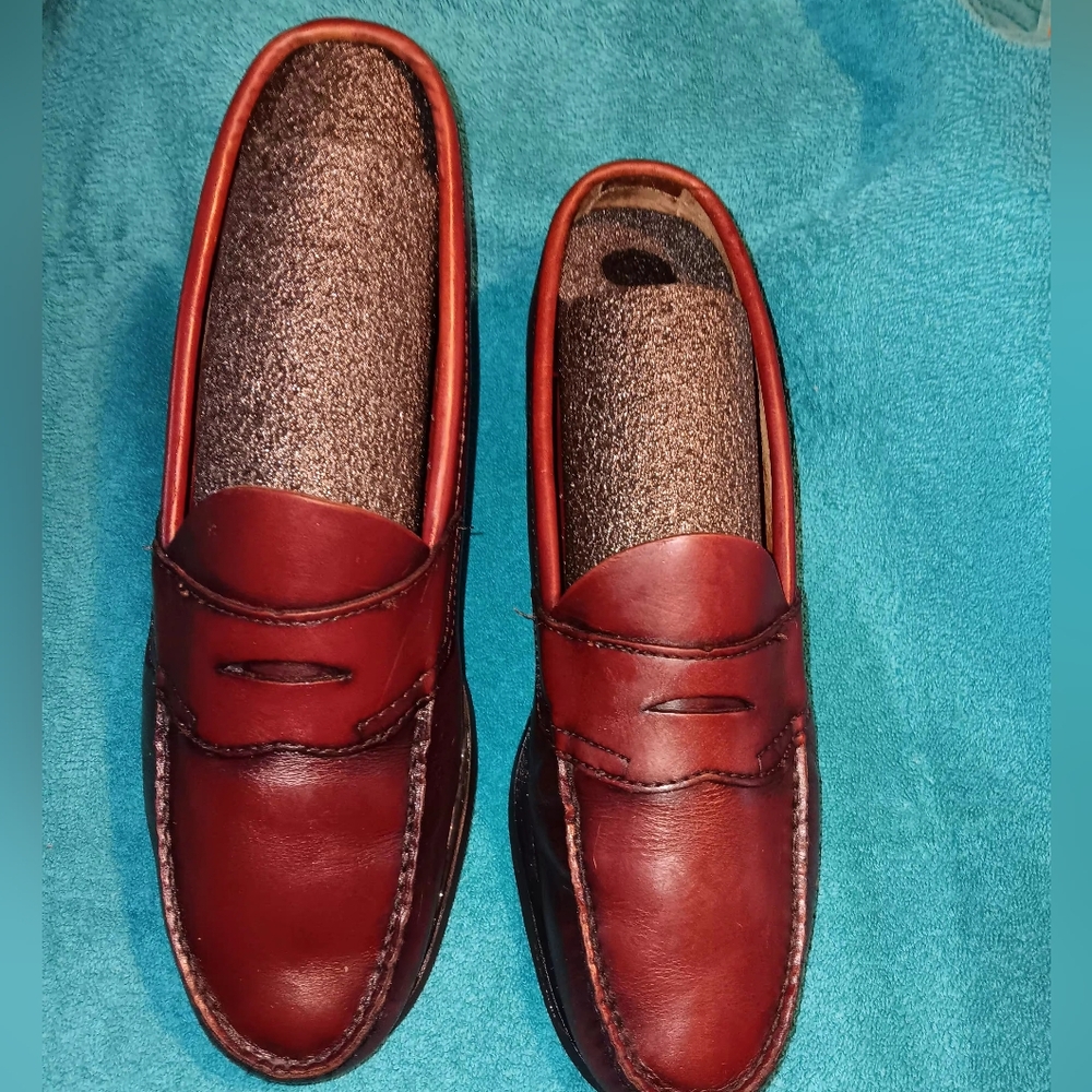 Bass Classic Brown Penny  Loafers Meas 10 1/ 4 Or Mens 10 1/× To 12. Full Graine